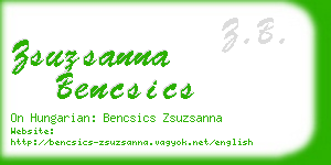 zsuzsanna bencsics business card